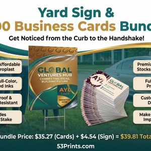 500 Cards and a Yard Sign